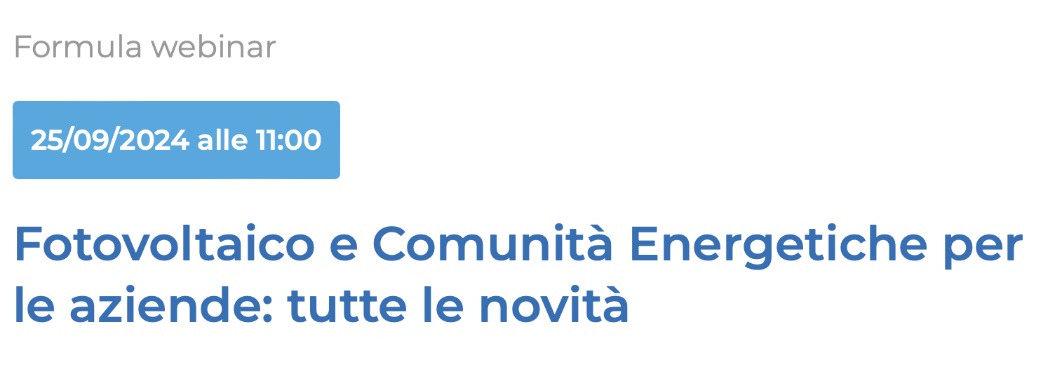 Fotovoltaico e Comunità Energetiche per le aziende: tutte le novità